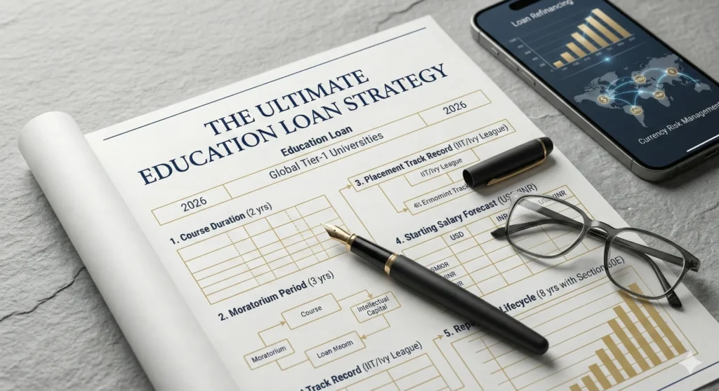 Strategic Education Loan blueprint for 2026 showing moratorium and placement planning.